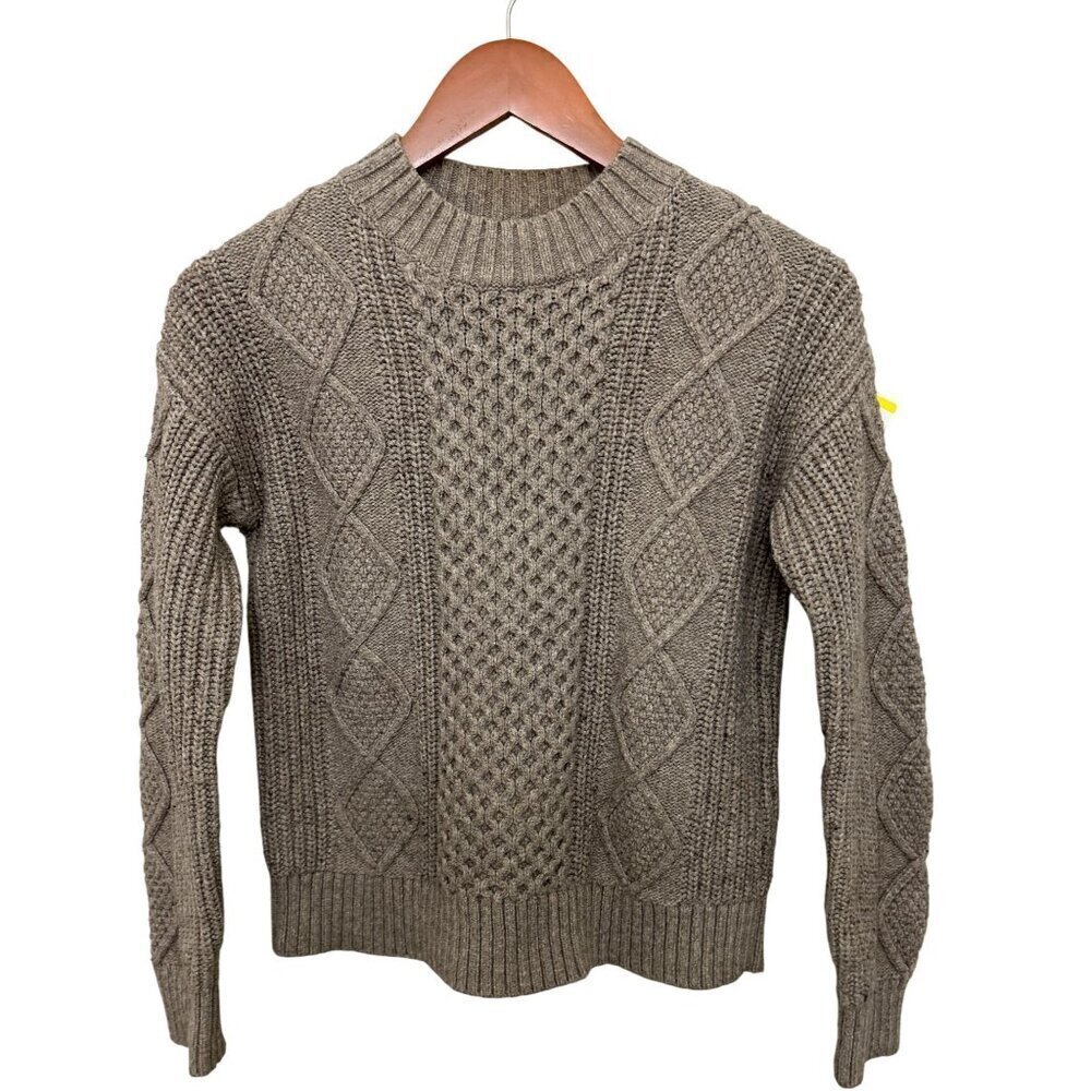 Banana Republic Knit Fisherman Cable Sweater Cotton Wool Pullover Beige Size Sma
